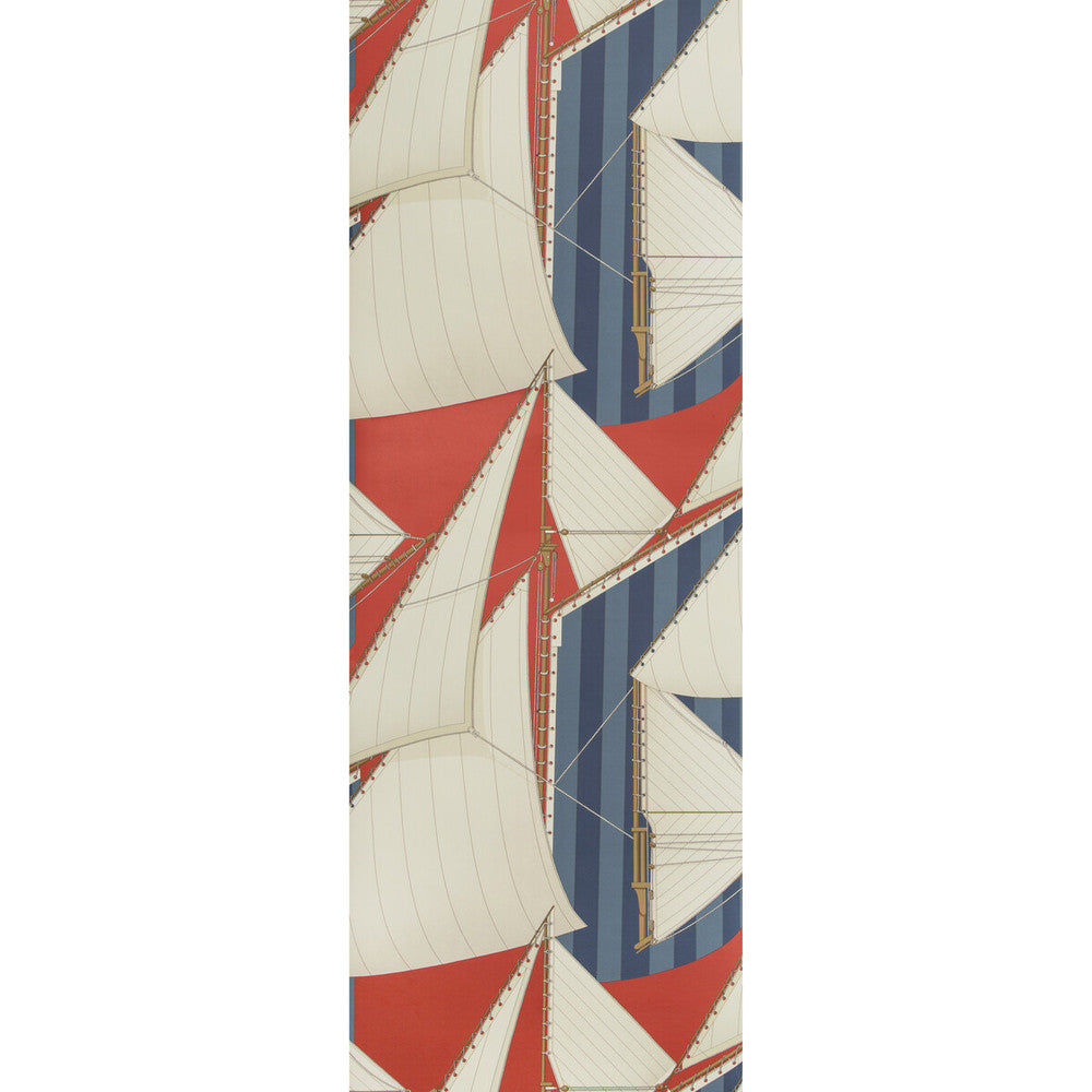 St Tropez Wp Red/Blue by Lee Jofa Designer Wallcovering SUZANNE KASLER THE RIVIERA COLLECTION CELLULOSE - 60%;POLYESTER - 24%;MINERAL FILLERS - 12%;BINDER - 4% Italy - Horizontal: 26.77 and Vertical: 37.8 26.77 - Swanky Fabrics -