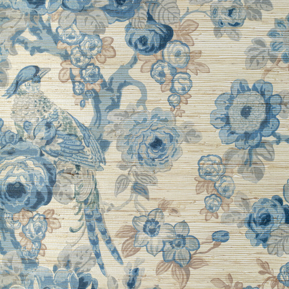 Avondale Paper Blue/Slate by Lee Jofa Designer Wallcovering AVONDALE WALLPAPER HEMP - 50%;NON WOVEN - 30%;COTTON - 10%;BINDER - 9%;OTHER - 1% United Kingdom Horizontal: 27.5 and Vertical: 26.7 27.5 - Swanky Fabrics -