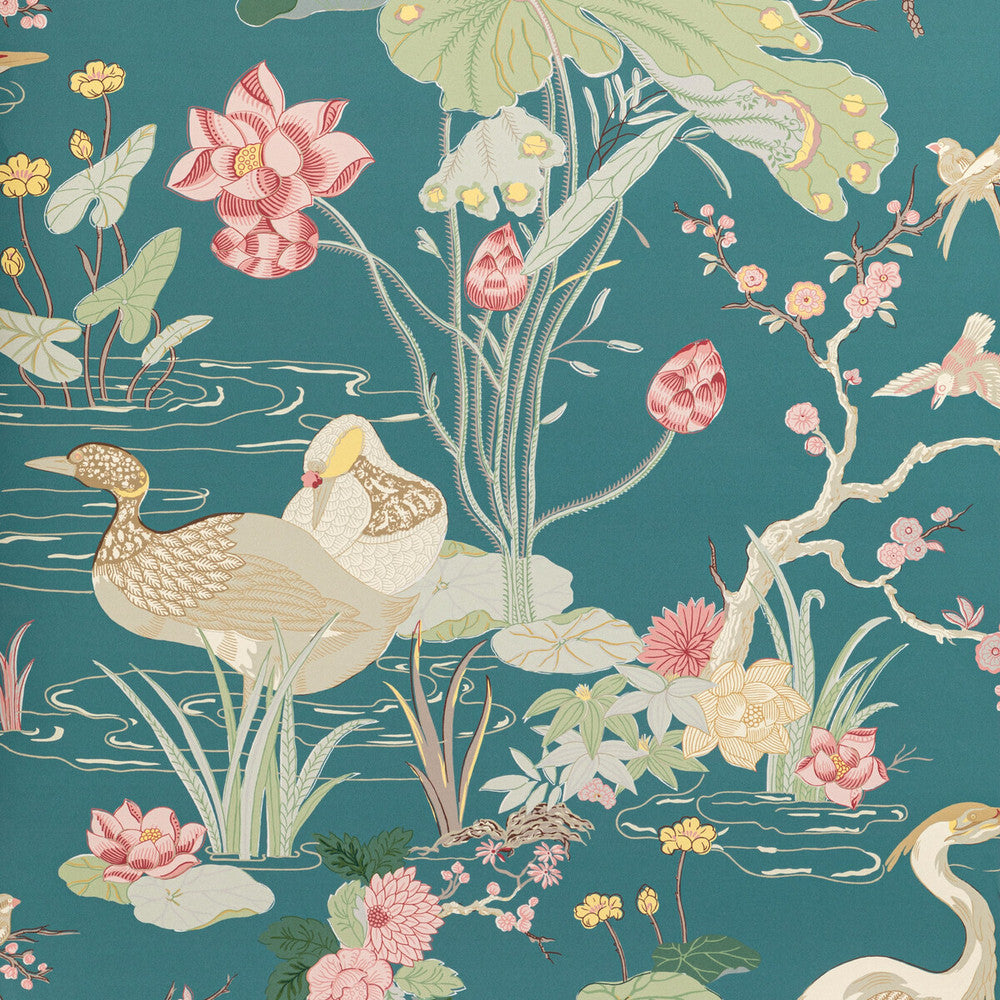 Luzon Paper Lagoon by Lee Jofa Designer Wallcovering MINDORO WALLPAPER WOOD PULP - 45%;BINDER - 20%;MINERAL FILLERS - 20%;POLYESTER - 15% United Kingdom Horizontal: 27.5 and Vertical: 41.8 27.5 - Swanky Fabrics -