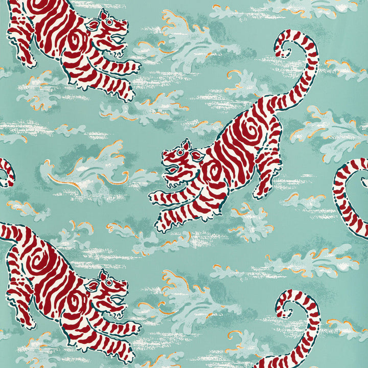 Bongol Paper Aqua by Lee Jofa Designer Wallcovering MINDORO WALLPAPER PAPER - 100% United States Horizontal: 27 and Vertical: 19 27 - Swanky Fabrics -