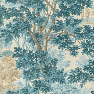 Lee Jofa Wallpaper Woodland Paper Aqua