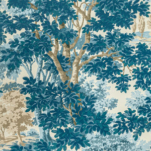 Lee Jofa Wallpaper Woodland Paper Blue