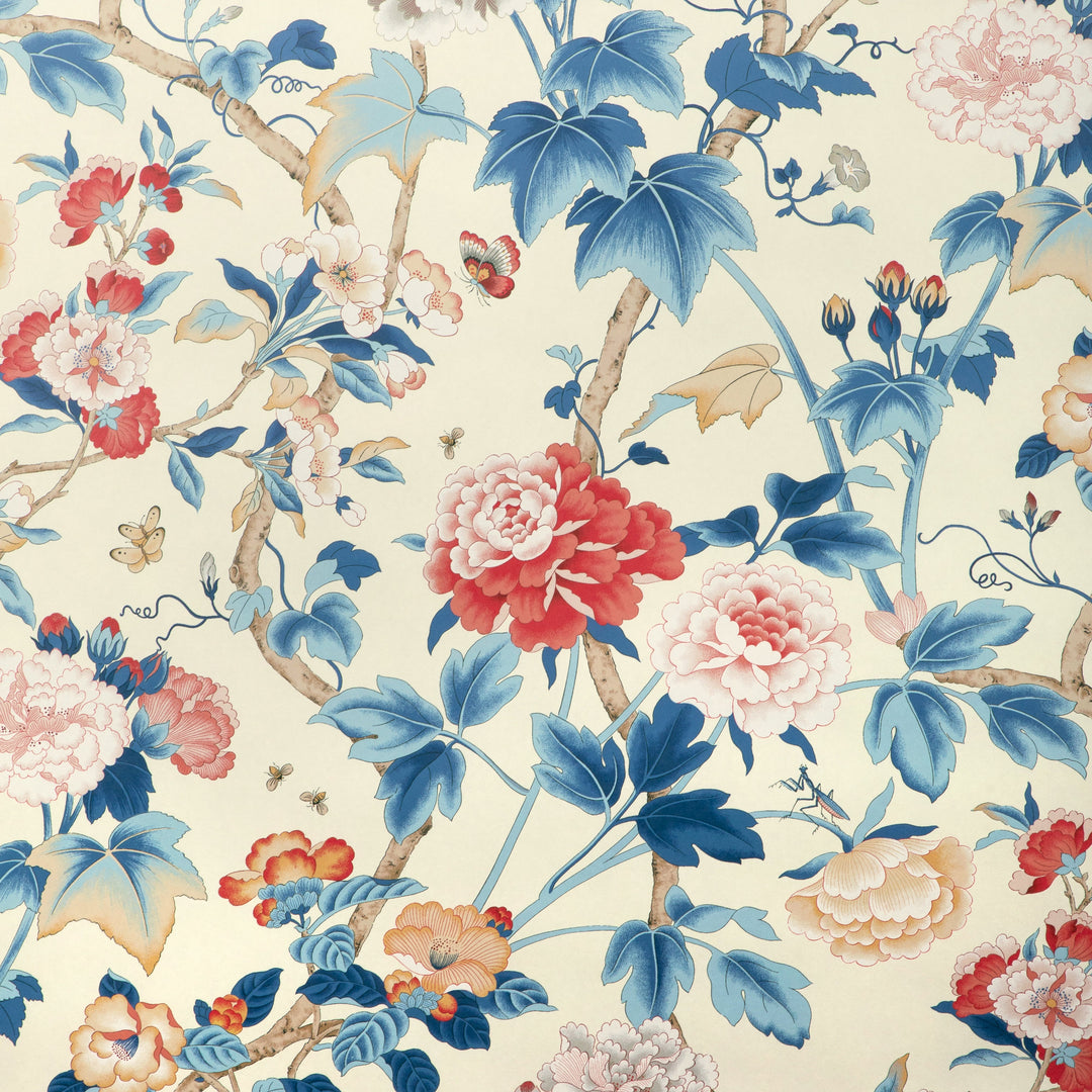 Lee Jofa Wallcovering Blue/Red