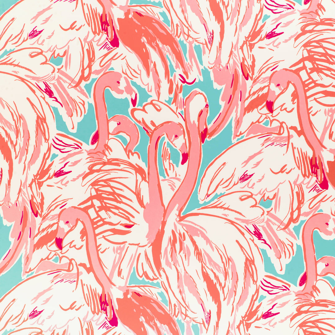 Lee Jofa Wallcovering Aqua/Pink