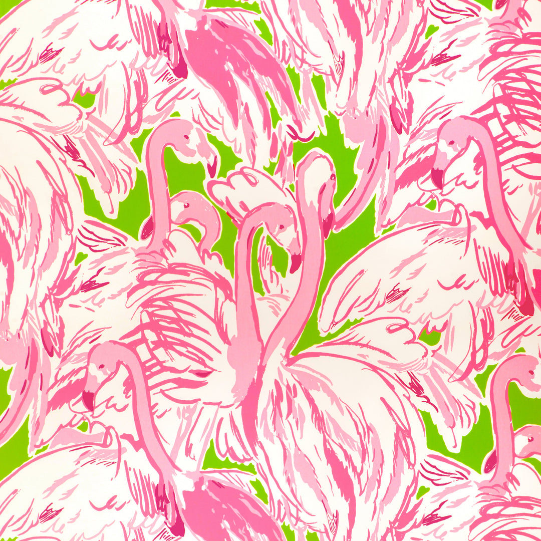 Lee Jofa Wallcovering Green/Pink