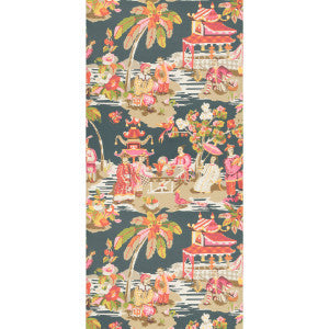 Brunschwig & Fils Wallpaper Xian Grey/Pink