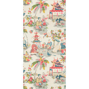 Brunschwig & Fils Wallpaper Xian Prussian/Red