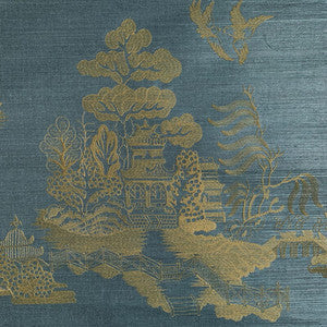 Brunschwig & Fils Wallpaper La Pagode Teal