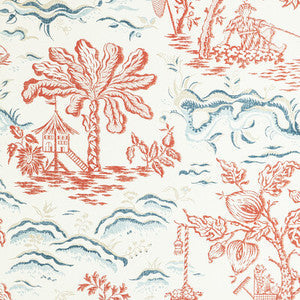 Brunschwig & Fils Wallpaper Valensole Red/Blue