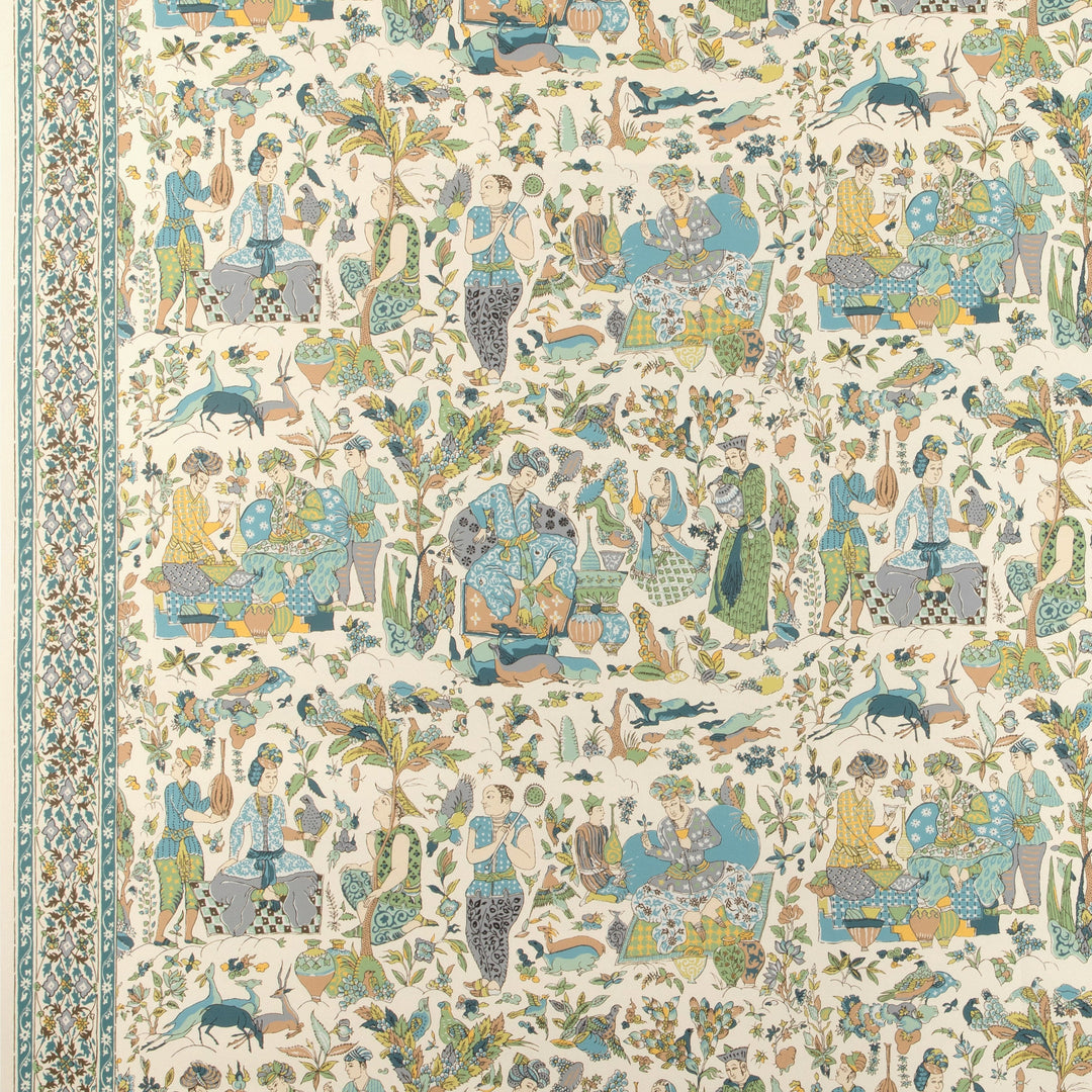 Brunschwig & Fils Wallcovering Aqua/Leaf