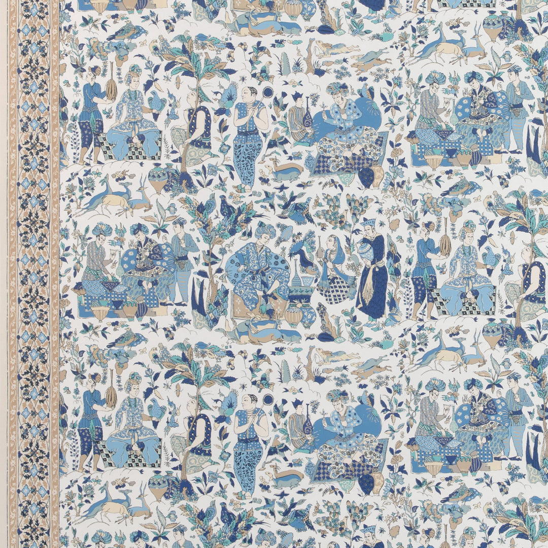 Brunschwig & Fils Wallcovering Blue/Sand