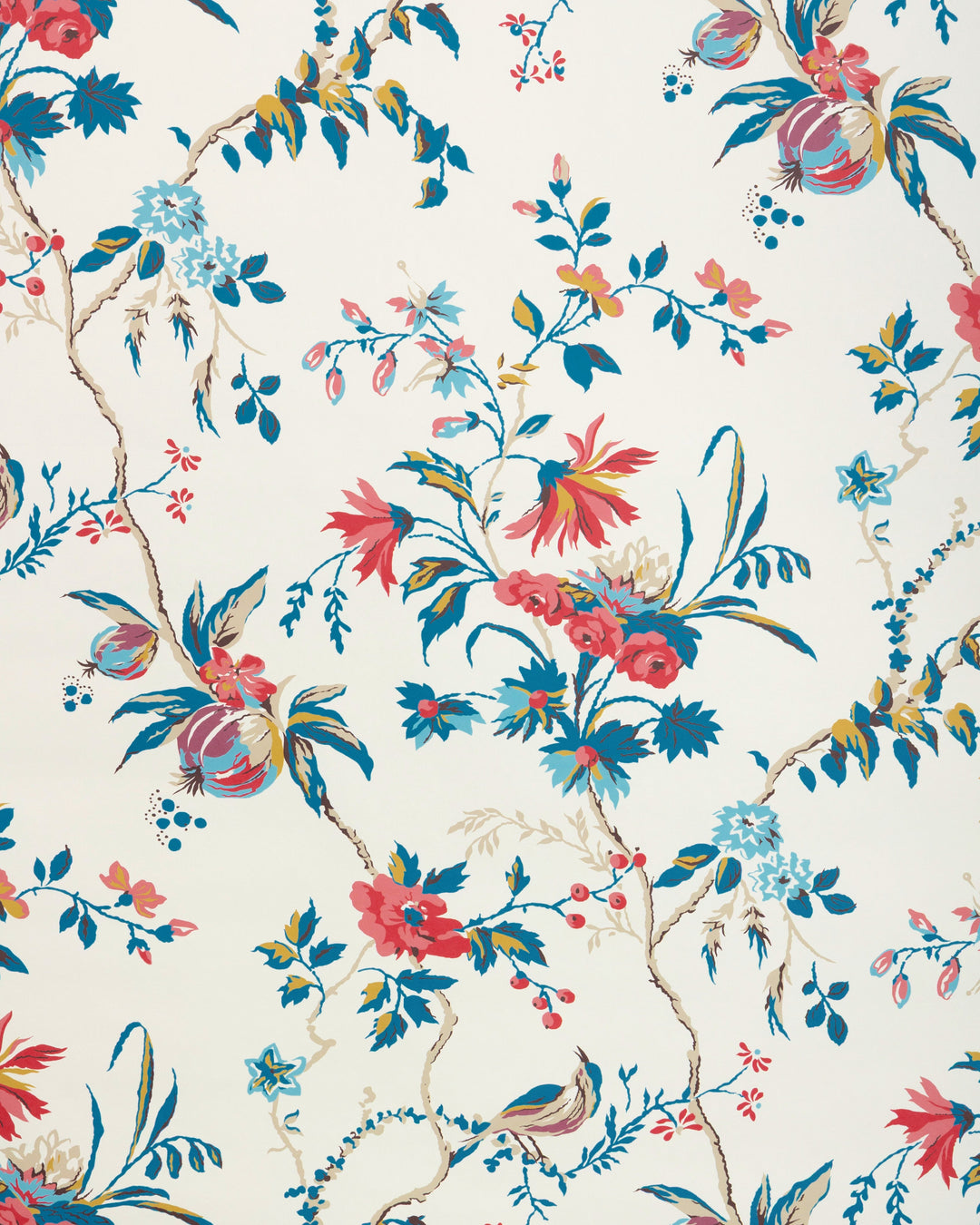 Brunschwig & Fils Wallcovering Red/Blue