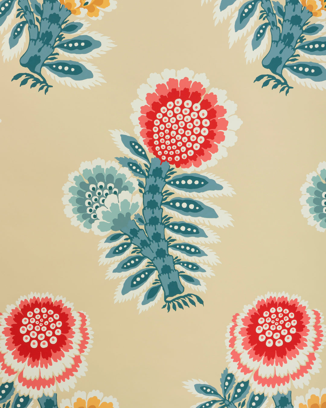 Brunschwig & Fils Wallcovering Red/Blue