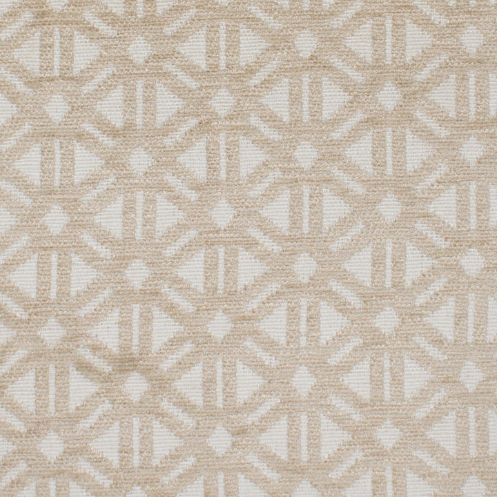 Pagoda 2 Toast by Stout Designer Fabric Rainbow Library Eggshell/Sandstone 100% Polyester CHINA WYZENBEEK 15 000 DOUBLE RUB WEAR TEST (HEAVY DUTY) Horizontal: 2 and Vertical: 1.125 55 in - Swanky Fabrics -