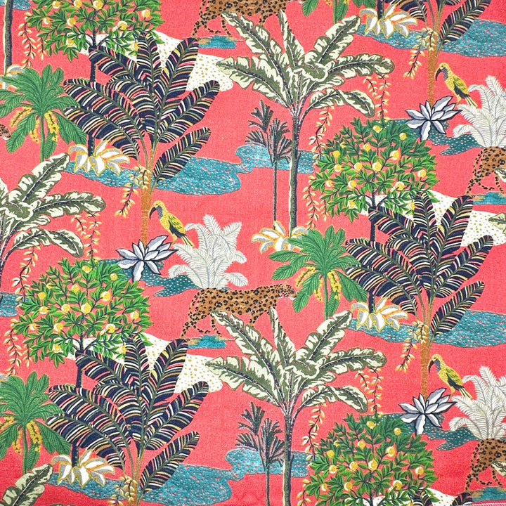 Paradise Red Green by Europatex Designer Fabric Paradise 100% Cotton 55.00 inches - Swanky Fabrics -