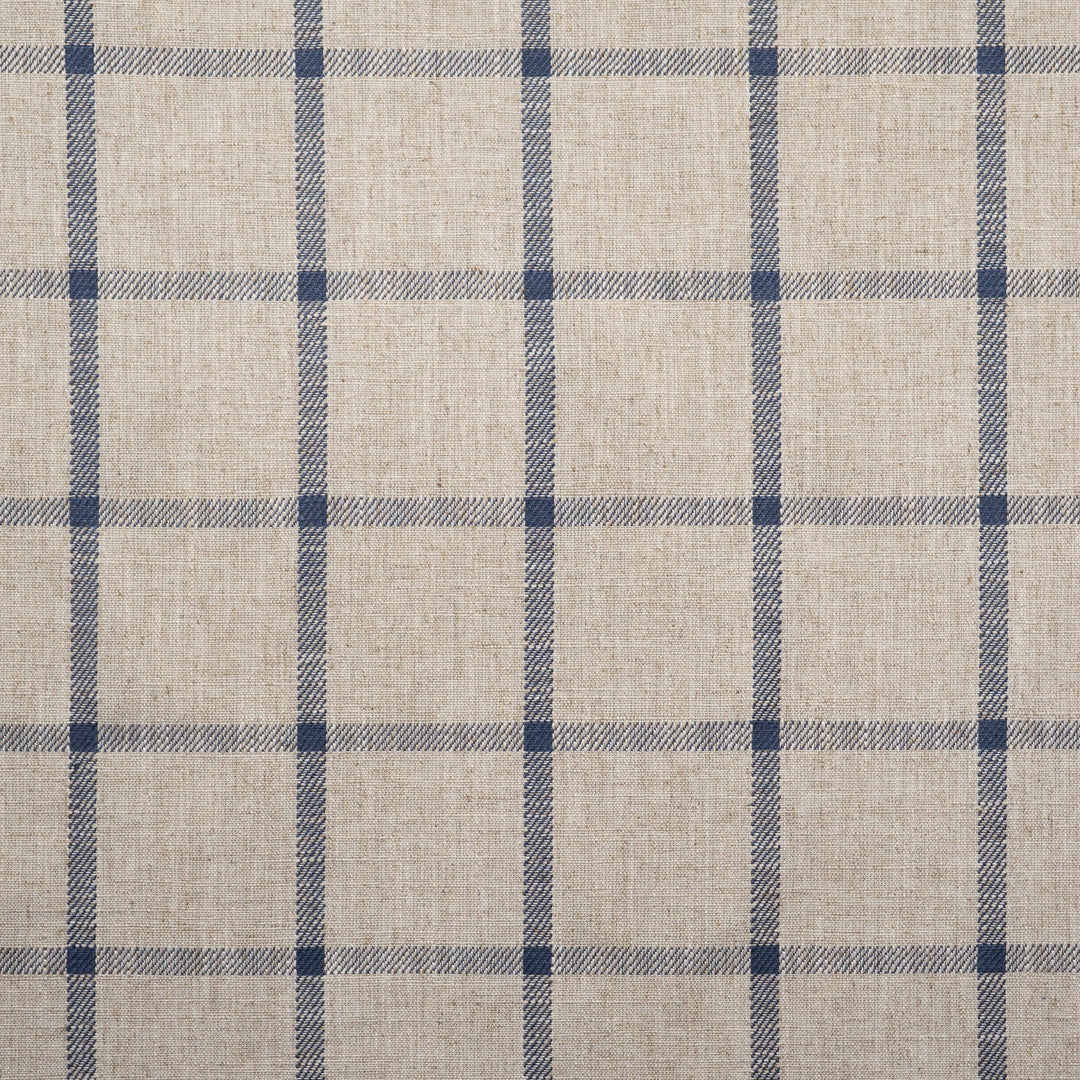 Pinecrest # 718 Navy by Maxwell Designer Fabric Stripes & Checks Iv 68% POLYESTER 18% LINEN 14% RAYON INDIA V-3.5" H-3.4 54" - Swanky Fabrics -