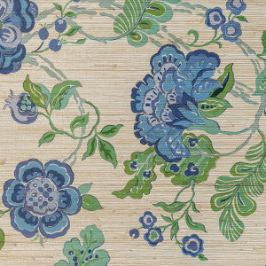 Lee Jofa Wallpaper Somerset Grasscloth Blue