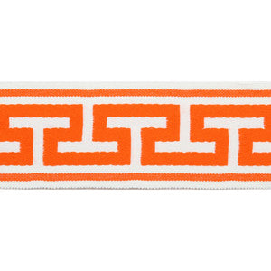 Europatex Fabric Pergola Embroidered Tape Coral