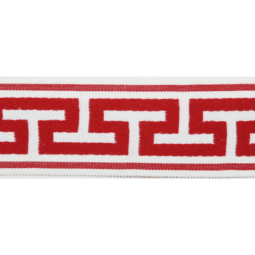 Pergola - Embroidered Tape - Cranberry by Europatex Designer Fabric Pergola 100% Solution Dyed Acrylic China See Sample Horizontal: N/A and Vertical: N/A 2.75 inches  - Swanky Fabrics -