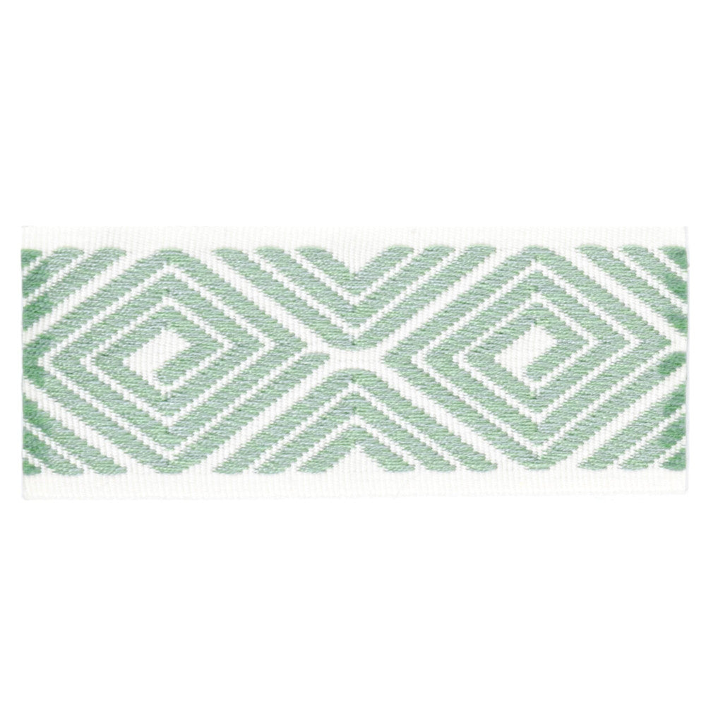 Petty 3 Aloe by Stout Designer Trim VISIONS OF COLOR TRIM 83%SVI 17%POL TURKEY Horizontal: 2.250 and Vertical: 0.000 1.62 in - Swanky Fabrics -