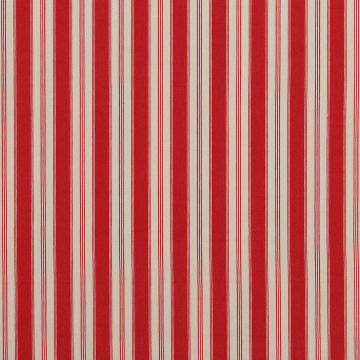 Tango Ticking Red by Baker Lifestyle Designer Fabric CARNIVAL COTTON - 100% India HEAVY Horizontal: 3.94 and Vertical: 53.978 - Swanky Fabrics -