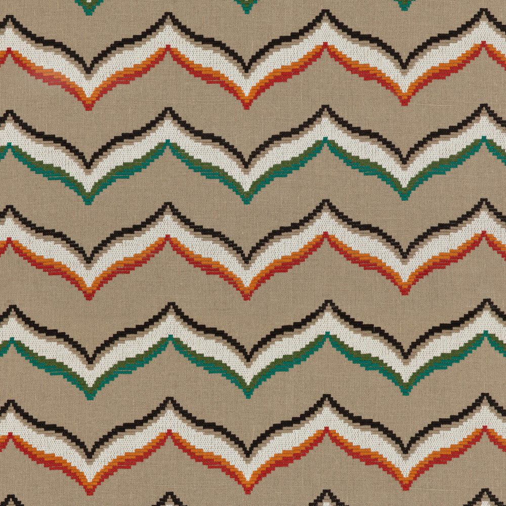 Sombrero Emerald/Spice by Baker Lifestyle Designer Fabric FIESTA LINEN - 75%;POLYESTER - 25% India Horizontal: 11.82 and Vertical: 14.578 51.614 - Swanky Fabrics -