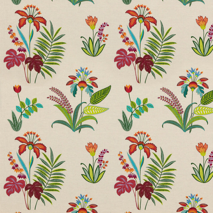 Botanical Paradise Multi by Baker Lifestyle Designer Fabric FIESTA LINEN - 45%;COTTON - 30%;VISCOSE - 25% India Horizontal: 26.398 and Vertical: 29.55 52.796 - Swanky Fabrics -