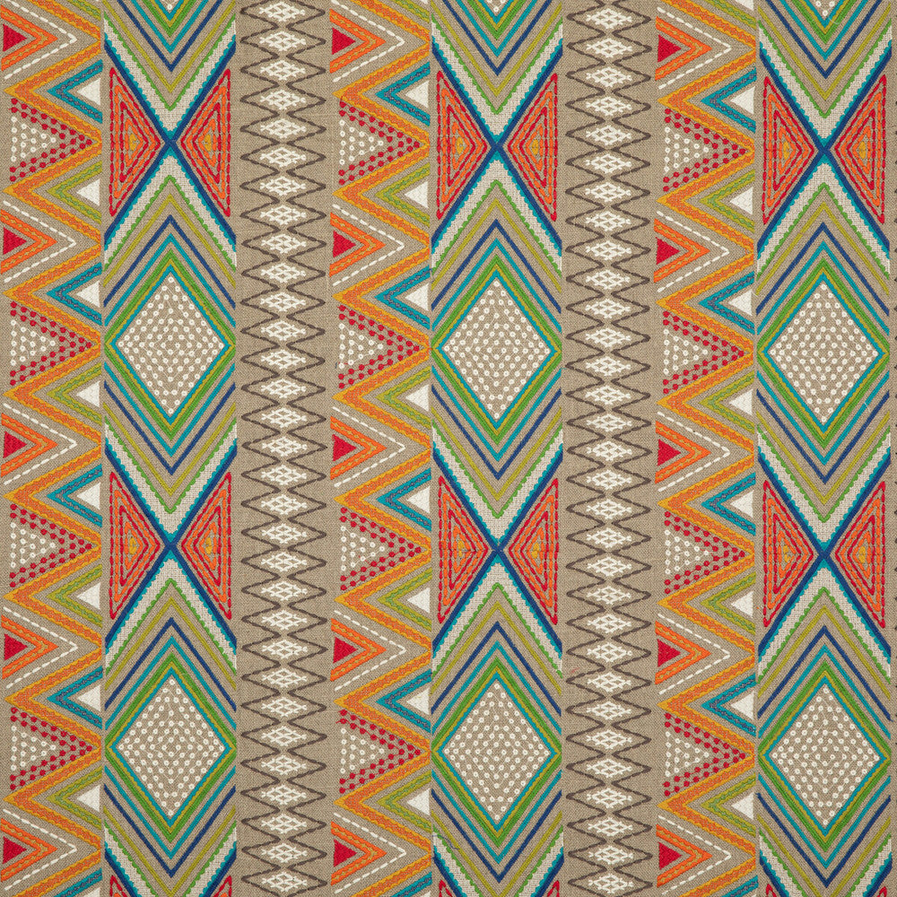 Fiesta Multi by Baker Lifestyle Designer Fabric FIESTA LINEN - 75%;POLYESTER - 25% India - Horizontal: 12.214 and Vertical: 14.972 48.856 - Swanky Fabrics -