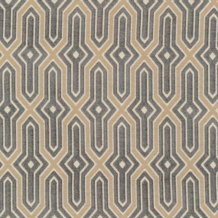 Poise 2 Steel by Stout Designer Fabric RAINBOW LIBRARY ALMOND/GRANITE 60%SVI 24%POL 16%COT INDIA Horizontal: 2.750 and Vertical: 6.000 54 in - Swanky Fabrics -