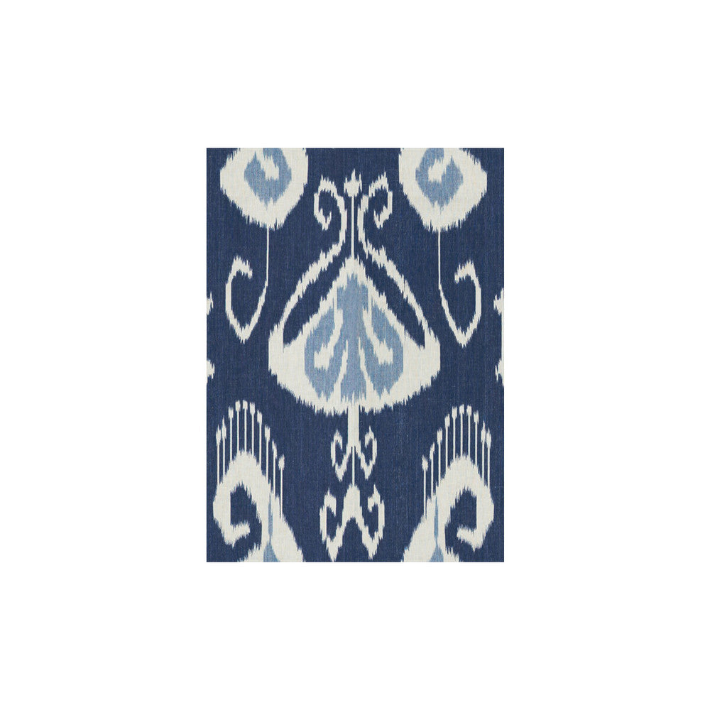 Bansuri Indigo by Baker Lifestyle Designer Fabric THE ECHO DESIGN COLLECTION LINEN - 100% China MEDIUM Horizontal: 18 and Vertical: 25.5 54.5 - Swanky Fabrics -