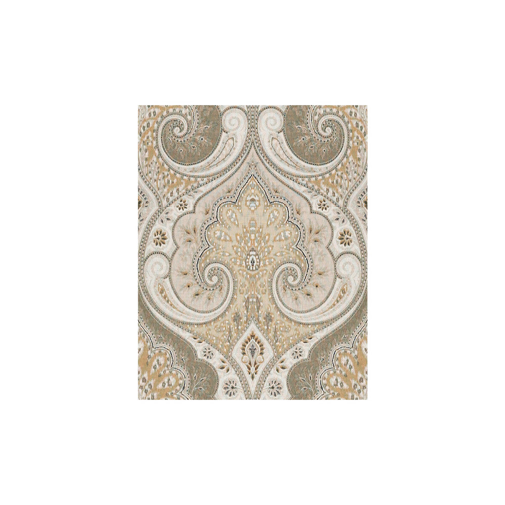 Latika Stone/Oatmeal by Baker Lifestyle Designer Fabric THE ECHO DESIGN COLLECTION LINEN - 100% China MEDIUM Horizontal: 13.5 and Vertical: 18 54.5 - Swanky Fabrics -