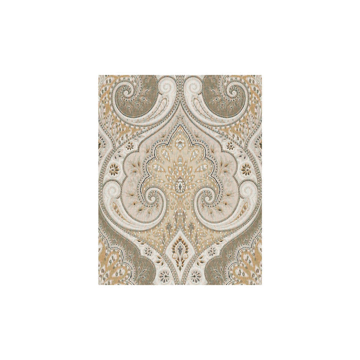 Latika Stone/Oatmeal by Baker Lifestyle Designer Fabric THE ECHO DESIGN COLLECTION LINEN - 100% China MEDIUM Horizontal: 13.5 and Vertical: 18 54.5 - Swanky Fabrics -