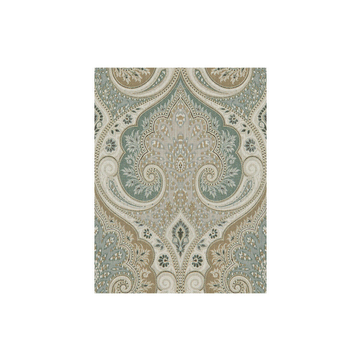 Latika Aqua/Taupe by Baker Lifestyle Fabric Baker Lifestyle Fabric Latika Aqua/TaupeFabric ECHO II LINEN - 100% China </p><p>Repeat: H: 13.5, V: 18 54.5 - Fabric Carolina -