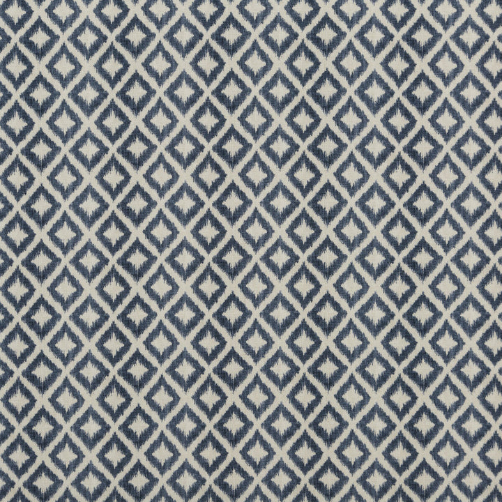 Salsa Diamond Indigo by Baker Lifestyle Designer Fabric CARNIVAL COTTON - 90%;LINEN - 10% United Kingdom HEAVY Horizontal: 6.698 and Vertical: 7.88 53.978 - Swanky Fabrics -