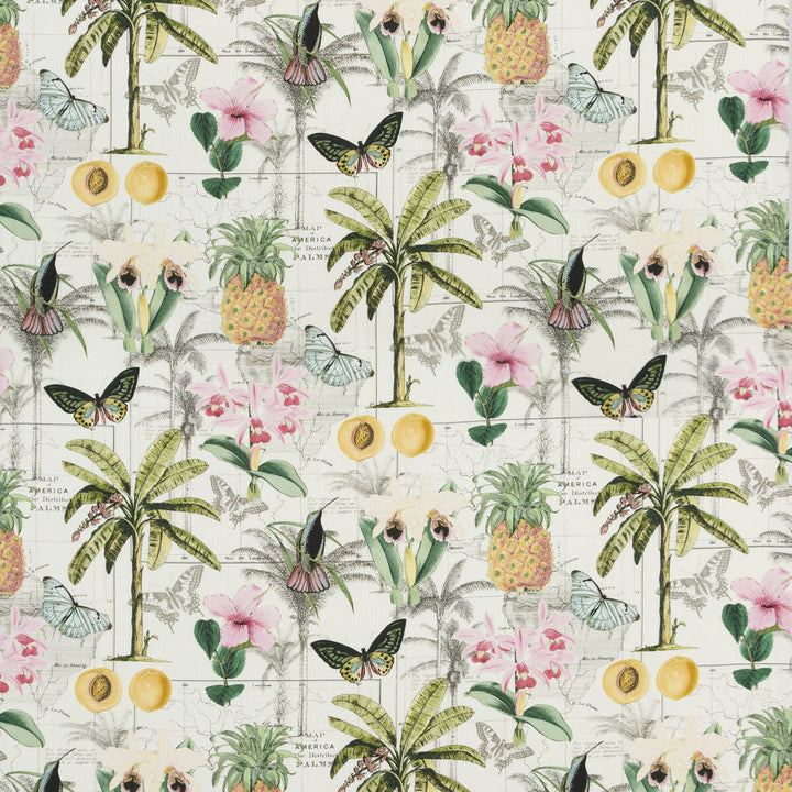 Orinoco Tropical by Baker Lifestyle Designer Fabric CARNIVAL COTTON - 90%;LINEN - 10% United Kingdom HEAVY Horizontal: 35.854 and Vertical: 35.066 53.978 - Swanky Fabrics -