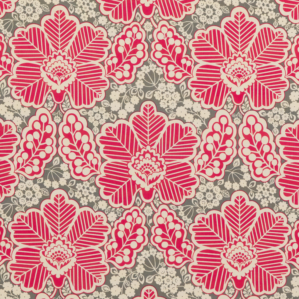 Arbour Fuchsia by Baker Lifestyle Designer Fabric BLOCK PARTY COTTON - 100% India Horizontal: 17.336 and Vertical: 17.73 52.796 - Swanky Fabrics -