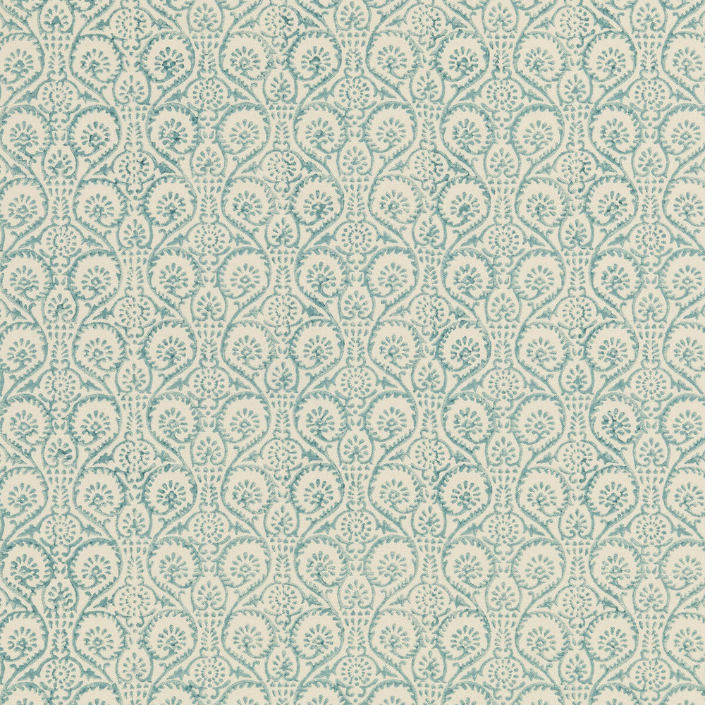 Pollen Trail Aqua by Baker Lifestyle Designer Fabric BLOCK PARTY LINEN - 56%;COTTON - 44% India - Horizontal: 5.91 and Vertical: 5.516 53.978 - Swanky Fabrics -