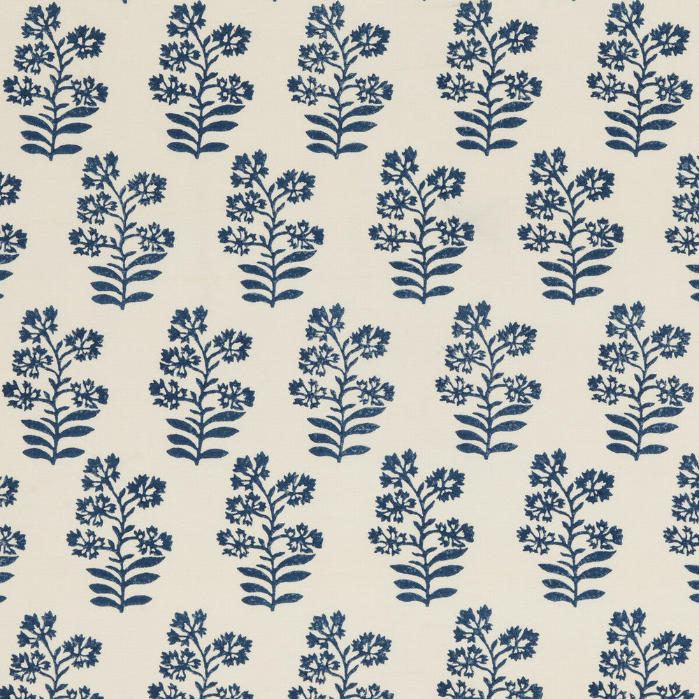 Wild Flower Indigo by Baker Lifestyle Designer Fabric BLOCK PARTY LINEN - 56%;COTTON - 44% India Horizontal: 5.91 and Vertical: 13.396 53.978 - Swanky Fabrics -