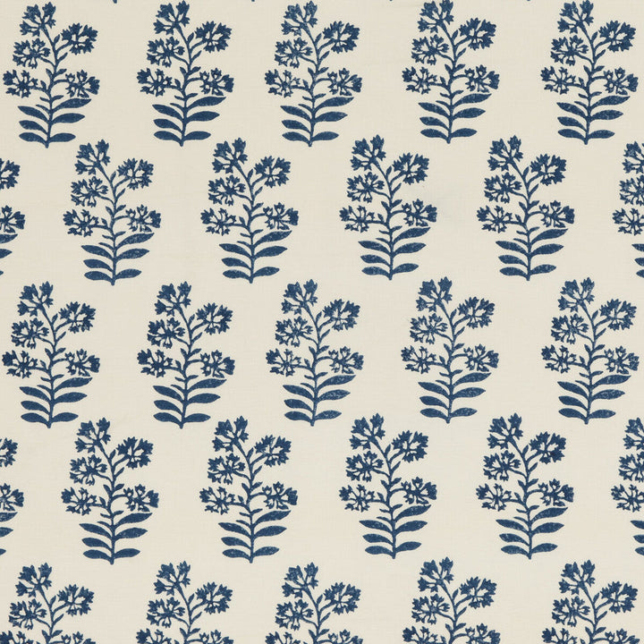 Wild Flower Indigo by Baker Lifestyle Designer Fabric BLOCK PARTY LINEN - 56%;COTTON - 44% India Horizontal: 5.91 and Vertical: 13.396 53.978 - Swanky Fabrics -