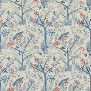 Baker Lifestyle Fabric Lulworth Blue/Red