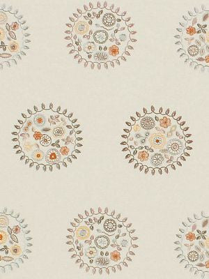 Jessie Embroidery GreyMulti PQ99560002 by Grey Watkins Designer Fabric 50% LINEN 40% COTTON 10% RAYON INDIA LIGHT DUTY Horizontal: 25" and Vertical: 26" 52 - Swanky Fabrics -