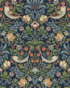 Seabrook Designs Wallpaper Fragaria Garden Prepasted Midnight Blue PR10102