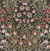 Seabrook Designs Wallpaper Tulip Garden Prepasted Ebony & Red Clay PR10406