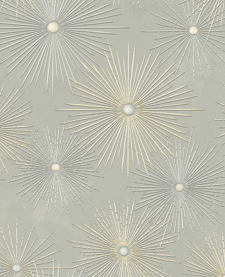 Starburst Geo Prepasted Smoke PR11005 by Seabrook Designs Designer Wallpaper