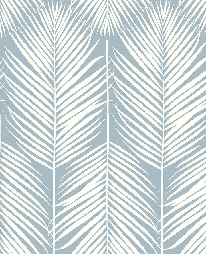 Palm Silhouette Prepasted Light Blue PR11402 by Seabrook Designs Designer Wallpaper