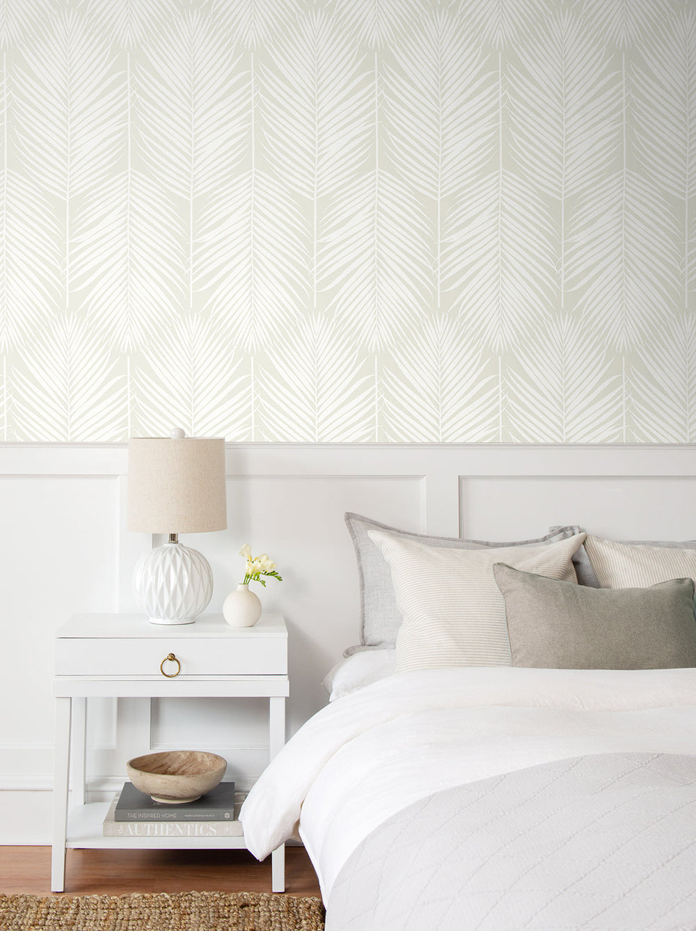 Palm Silhouette Prepasted Sea Salt PR11405 by Seabrook Designs Designer Wallpaper