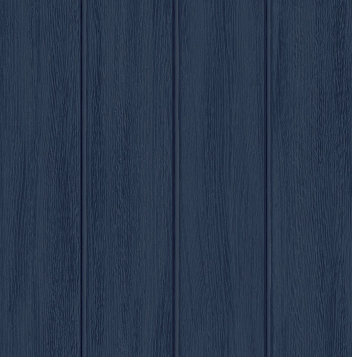 Faux Wood Panel Prepasted Naval Blue PR11602 by Seabrook Designs Designer Wallpaper