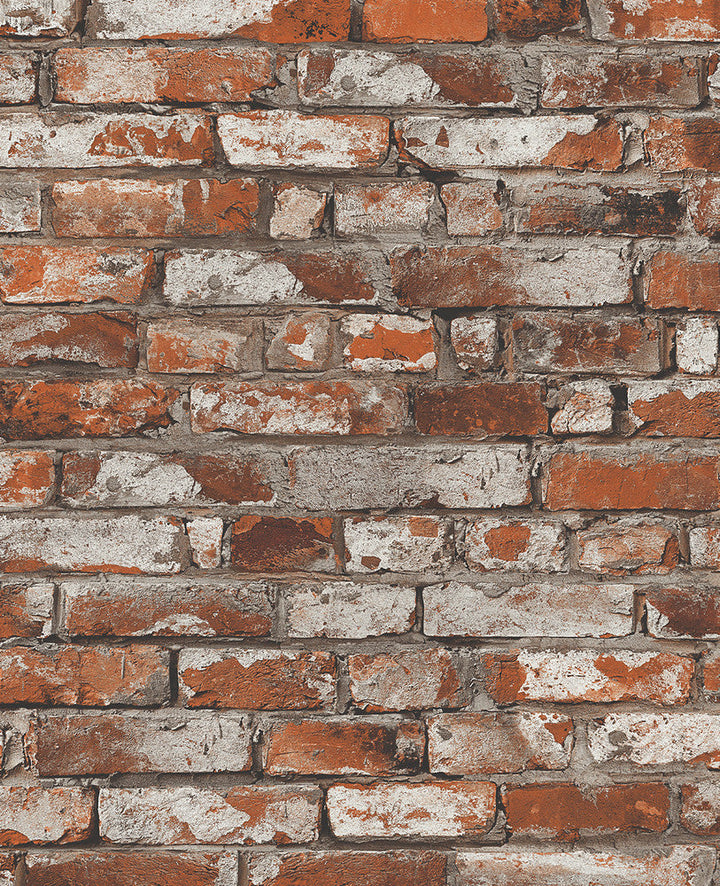 Tailor Faux Brick Prepasted Spiced Ginger PR12201 by Seabrook Designs Designer Wallpaper