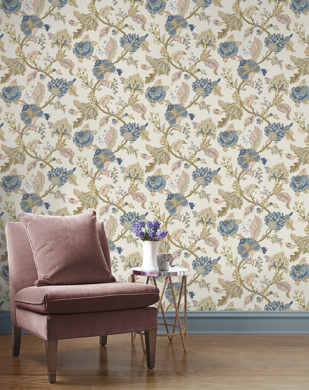 Lana Jacobean Parchment PR12505 by Seabrook Designs Designer Wallpaper
