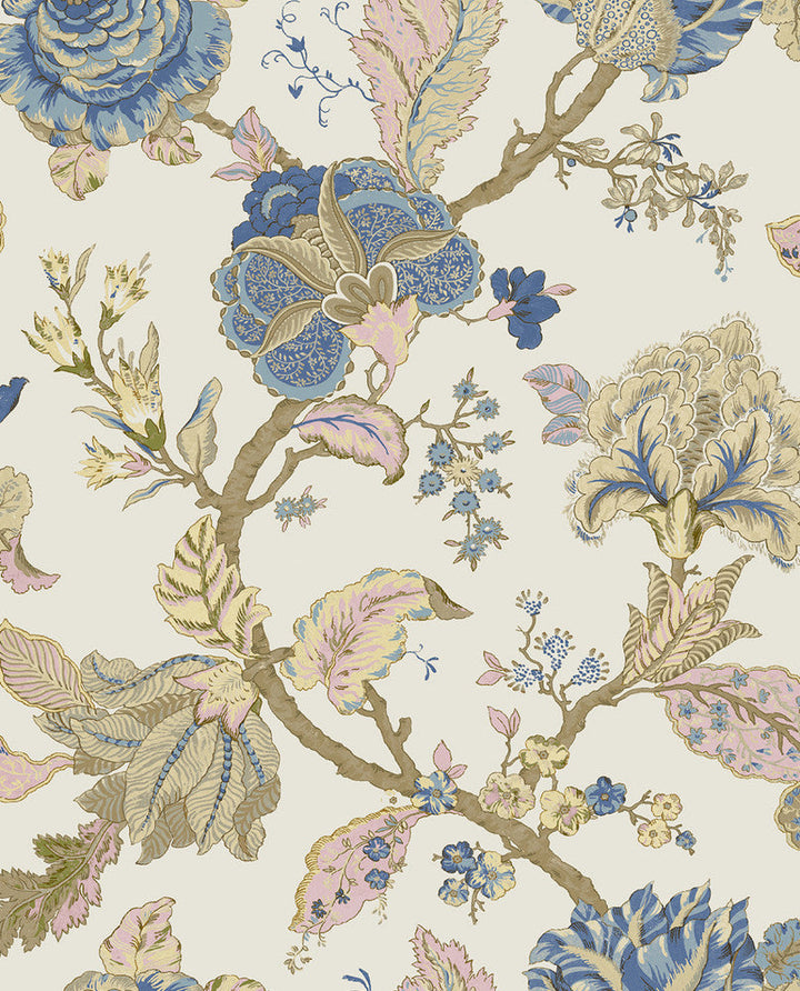 Lana Jacobean Parchment PR12505 by Seabrook Designs Designer Wallpaper